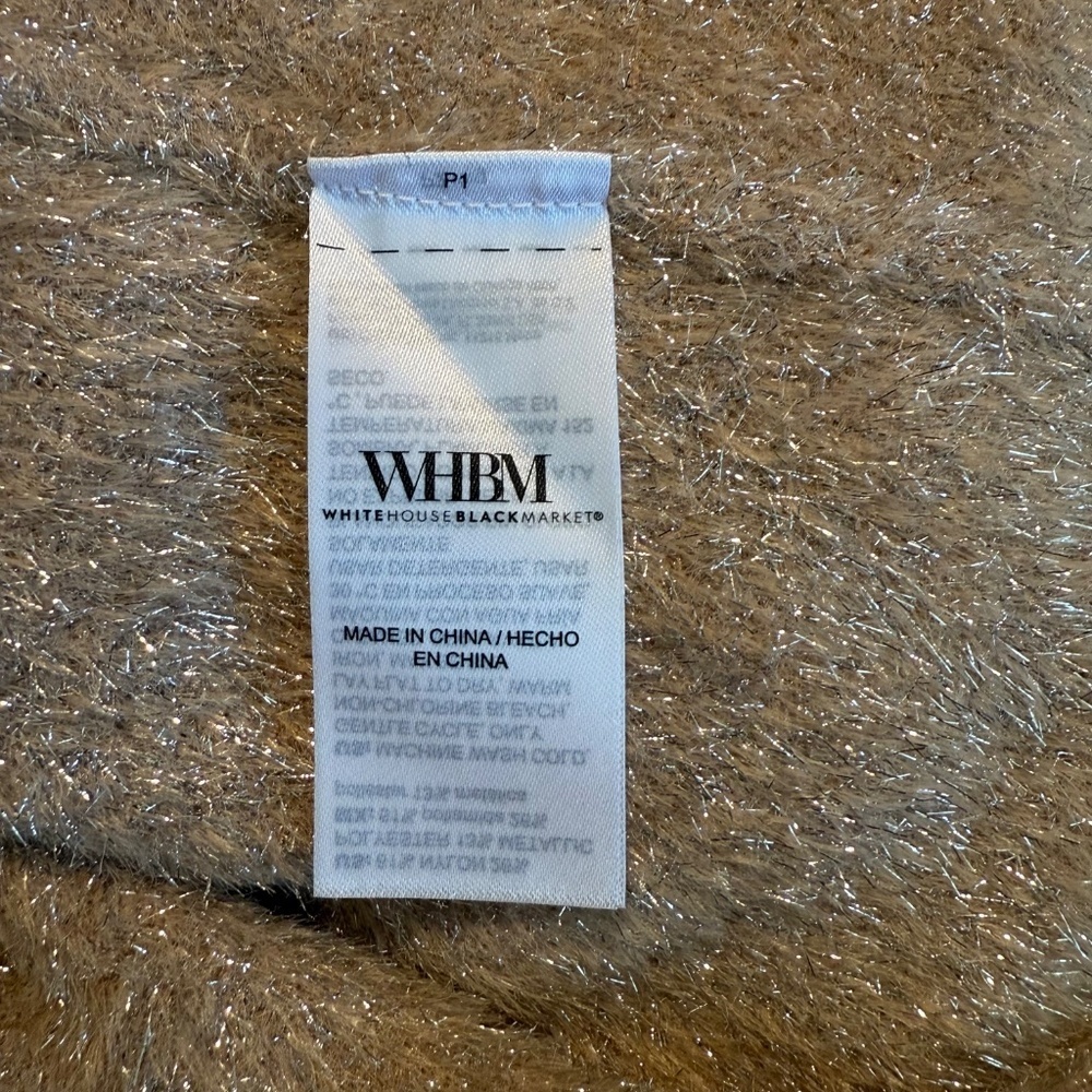 WHBM Metallic Tinsel Trim Sweater NWT - Picture 6 of 9